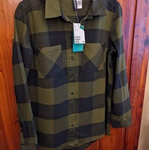 Divided by H&M Long Sleeve Button-Down Plaid Shirt Size 2